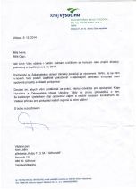 Poděkování z Kraje Vysočina