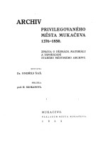 Archiv privilegovaného města Mukačeva